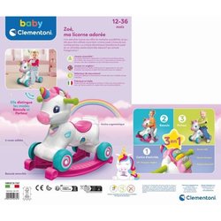 Unicorno a Dondolo su Ruote - Clementoni - Rosa - Sensore Carezza e Ri