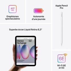 APPLE iPad mini (2024) - 8,3   - WiFi + Cellular - 128 GB - Azul