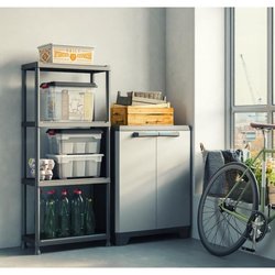 Etagere modulable KETER - Noir - 60 x 30 x 135 cm - 4 tablettes résist