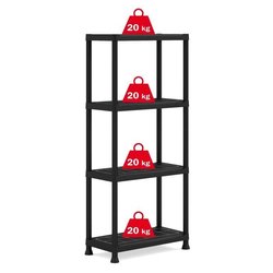Etagere modulable KETER - Noir - 60 x 30 x 135 cm - 4 tablettes résist