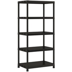 Keter | Etagere Plus X/5, Etageres, Noir, 90 x 60 x 187 cm