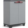 KETER | STILO LOW CABINET, Grey / Black / Red, 68 x 39 x 90 cm