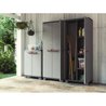 KETER | STILO LOW CABINET, Grey / Black / Red, 68 x 39 x 90 cm