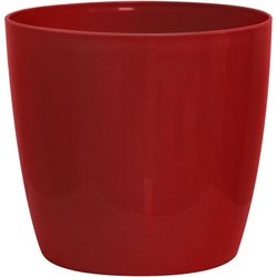 Cache-pot brillant - GARDEN ID - Shiny Rouge avec roulettes - 30 x 27 