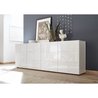 Sideboard - MIRONA - 4 Türen - Weißer Hochglanzlack mit Siebdruck - 24