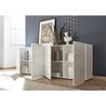 Sideboard - MIRONA - 4 Türen - Weißer Hochglanzlack mit Siebdruck - 24
