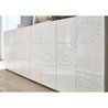 Sideboard - MIRONA - 4 Türen - Weißer Hochglanzlack mit Siebdruck - 24
