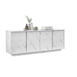 4-türiges Sideboard - Weißer Marmor - L 180 x T 43 x H 70 cm - MARMO