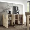 Buffet Victory - Dekor Chene Sonoma - 3 Türen - Spiegel - L 181 x D 42