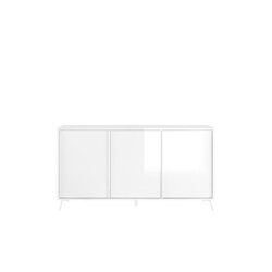 Buffet CITIZEN - Décor Blanc laqué brillant - 3 Portes - L 156 x P 40 