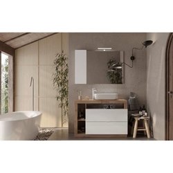 Hamburg L110 Badezimmermöbel Set - Becken + 2 Schubladen + 3 Nischen -