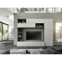 TV-Wandschrank - PRATO - Steinoptik grau - 277 x 40 x 210 cm