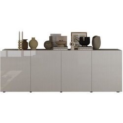 Sideboard - RICCIONE - Hochglanzlack Weiß - 4 Türen - 241 x 42 x 84 cm