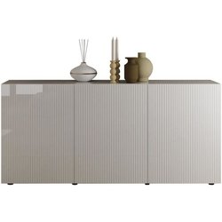 Sideboard - RICCIONE - Hochglanzlack Weiß - 3 Türen - 191 x 42 x 84 cm