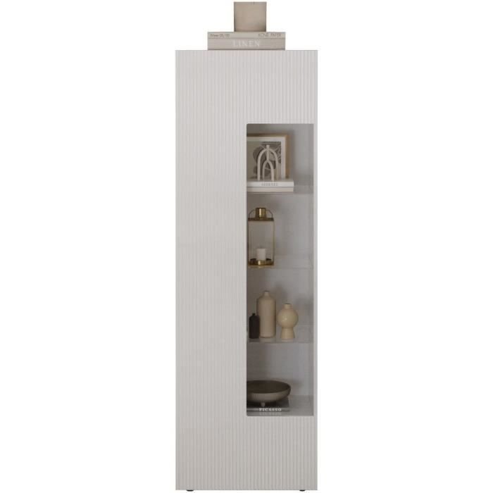Vitrine - RICCIONE - Blanc laqué brillant - 1 porte en verre - 60 x 42