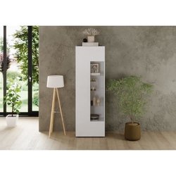 Vitrine - RICCIONE - Blanc laqué brillant - 1 porte en verre - 60 x 42