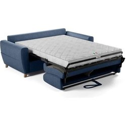 Express 3-Sitzer-Umbausofa SKY  Blauer Stoff  192 x 100 x 88 cm