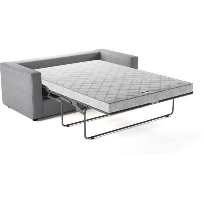 3-Sitzer-Sofa  Delta  Malmo 83 hellgrauer Stoff  Semi-Express-Umbau