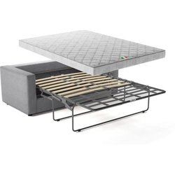 3-Sitzer-Sofa  Delta  Malmo 83 hellgrauer Stoff  Semi-Express-Umbau