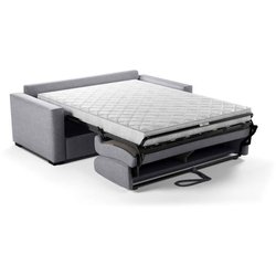 Canapé convertible express - MARIUS - Tissu Gris clair - matelas 14cm 