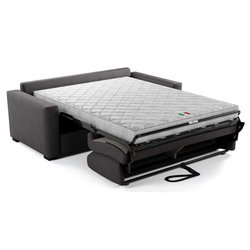 Canapé convertible express - MARIUS - Tissu Anthracite - matelas 14cm 