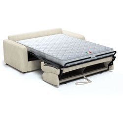 Canapé convertible express - 3 places - TOM - Velours côtelé beige - 1