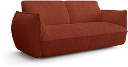 Canapé fixe - 3 places - SOFFIO - Tissu Terracotta - 220 x 98 x 83 cm