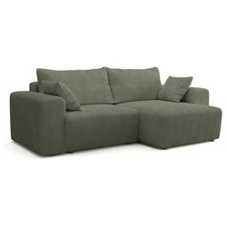 Canapé d angle convertible - 4 places - BOBO - Tissu Vert - 244 x 138 
