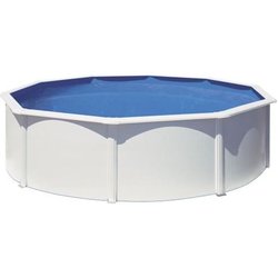 Weißes, rundes oberirdisches Stahlschwimmbecken  GRE  Fidschi  Ø4,8