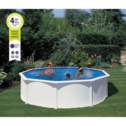 GRE - Weißer runder Aufstellpool-Bausatz aus Stahl Ø480 x 132 cm (Lief