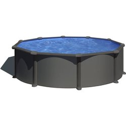 GRE - Rundstahlpool Ø3,70m x H: 1,22m - Anthrazitgrau Sandfilterung