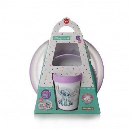 LILO und STITCH 3-TEILIGES ESSENSSET: RUTSCHFESTE TASSE + SCHÜSSEL + T