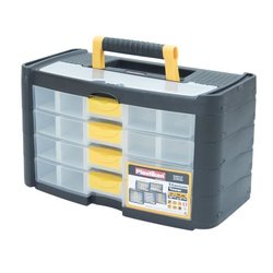 Toolbox - Plastiken - 90004_NOIRE - 4 kleine laden - Titanium - Plasti
