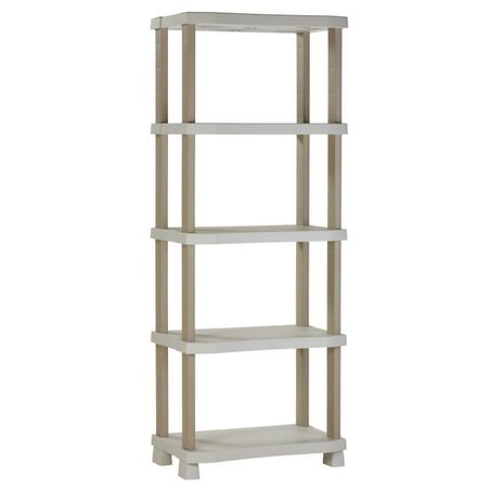Regal - PLASTIKEN - Kunststoff - 70 x 45 x 184 cm - 5 Böden - Beige