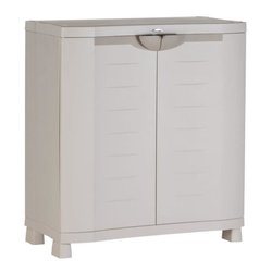 SPACESAVER 90 PLASTIKEN 2-door low cabinet with shelves - l 90 xd 45 x
