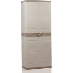 Armoire haute de rangement en résine - PLASTIKEN - TITANIUM - 4 étager