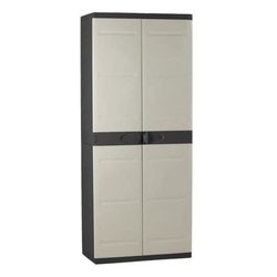 Armoire haute avec étageres - PLASTIKEN - Titanium - 70 x 44 x 176 cm 