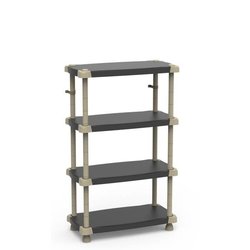 Regal - PLASTIKEN - Kunststoff - 88 x 43 x 150 cm - 4 Böden - Schwarz
