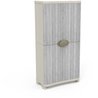 Kleiderschrank - PLASTIKEN - Platzsparend - 90 cm - 4 Böden - Weiß/Gra