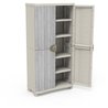 Kleiderschrank - PLASTIKEN - Platzsparend - 90 cm - 4 Böden - Weiß/Gra