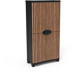 Kleiderschrank - PLASTIKEN - Platzsparend - 90 cm - 4 Böden - Schwarz/