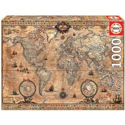 EDUCA -Rompecabezas - EDUCA PUZZLE 1000 MAPPEMONDE