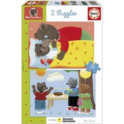 Puzzle - EDUCA - Orsetto Bruno: Set di 2 puzzle da 20 pezzi per bambin