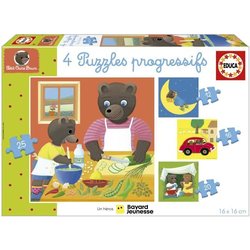 Puzzle - EDUCA - Orsetto Bruno: 4 puzzle progressivi per bambini dai 1