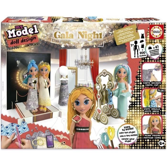 Kit di creazione di moda - EDUCA - Serata di gala - 200 abiti - 1 bamb