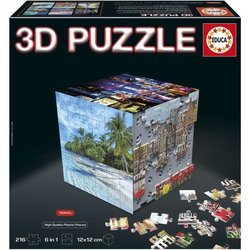 Puzzle 3D - EDUCA - Cubo da viaggio - 216 pezzi - 6 puzzle da 36 pezzi