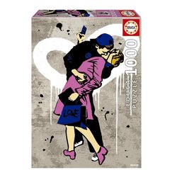 Puzzle - EDUCA - EL BESO, CHICO DE LA TELEVISIÓN - 1000 piezas - 68 x 