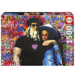Puzzle - EDUCA - Leo y Lisa - 1500 piezas - 60 x 85 cm - Dibujos anima