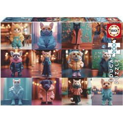 Puzzle - EDUCA - Animaux a la Mode - 200 pieces - Activité ludique - D