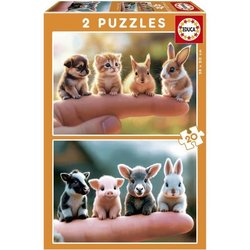 Puzzle - EDUCA - Animales bebés - 2 x 20 piezas